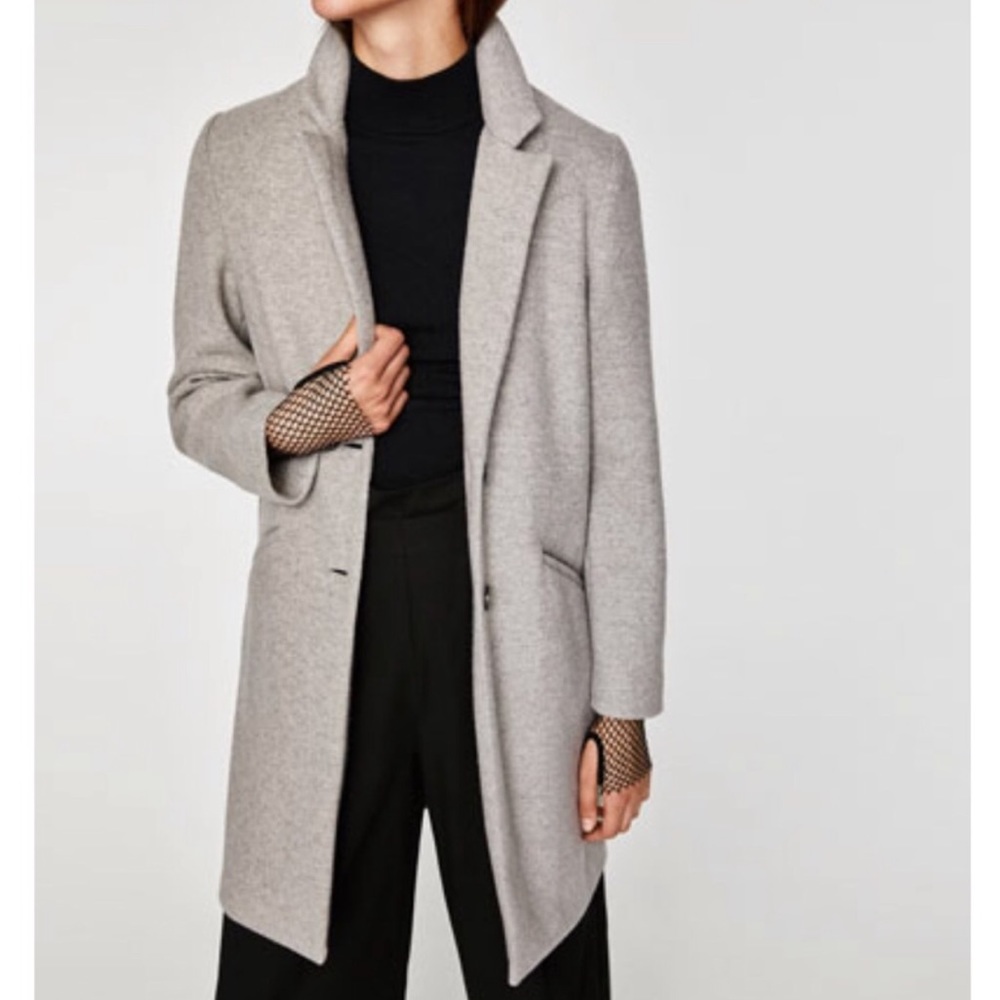 Zara TRF Super Soft Coat - Grey Marl